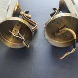 Paire d'appliques murales dorées vintage France