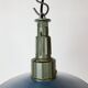 Industrial Blue Enamel Military Pendant Lamp with Cast Aluminium Top, 1960s