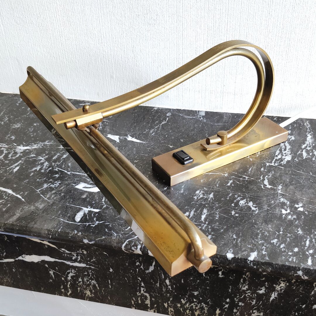 Old art deco brass piano lamp