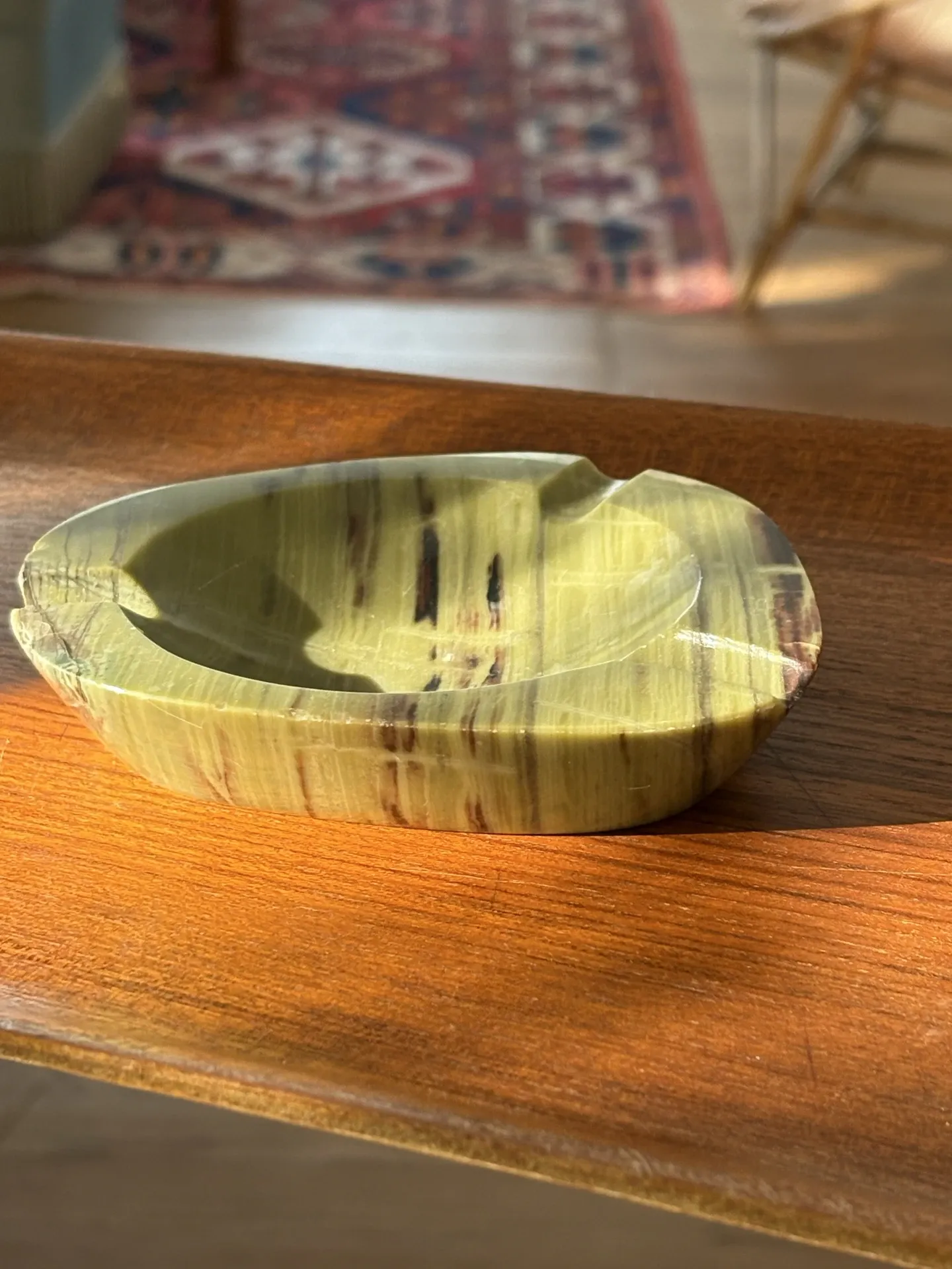 Vintage green onyx ashtray