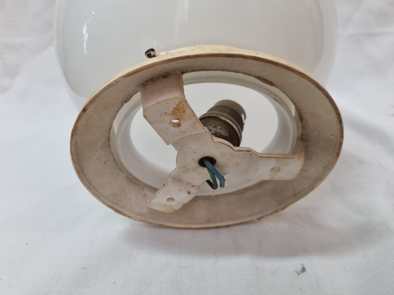 Art deco opaline globe ceiling light