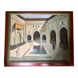 Peinture orientaliste signée huile sur toile