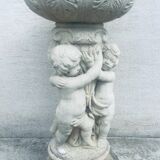 Garden statues 3 angels child stone decoration cup