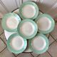Lot de 6 assiettes creuses Longchamp couleur Céladon années 50