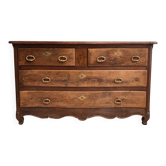 Antique curved walnut chest of drawers – 4 drawers