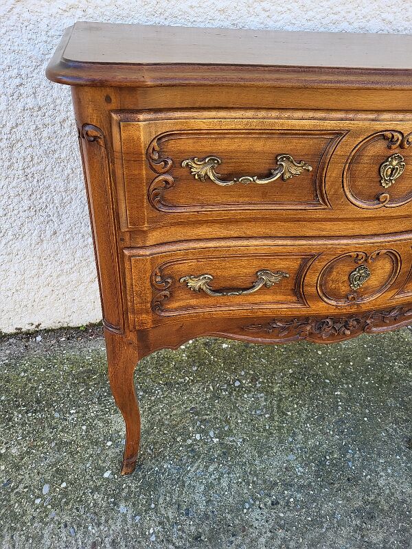 Chest of drawers in walnut jigsaw 2 drawers