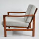 Fauteuil scandinave original des années 60, designer Z. Baczyk, couleur grise délicate, bois de teck
