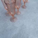 7 Roseline foot flutes - vintage Arcoroc