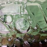 Swedish brutalist glass vase from the mid-century by Göte Augustsson for Ruda, 1960s.