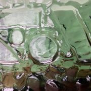 Swedish brutalist glass vase from the mid-century by Göte Augustsson for Ruda, 1960s.