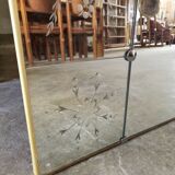 Antique Venetian brasserie mirror in eglomisé glass