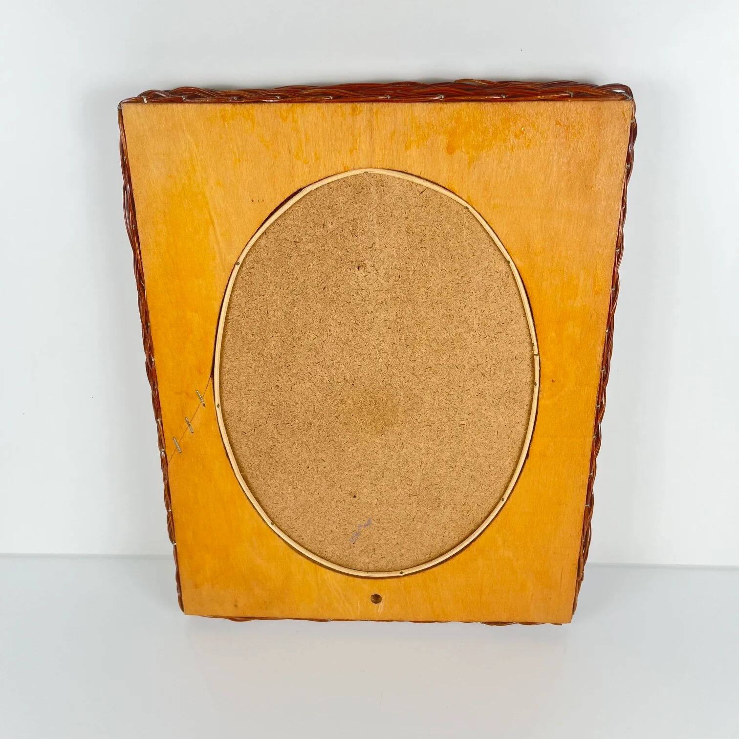 Petit miroir en osier tressé, 1960
