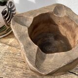 Wooden ashtray from the 1970s vintage brutalist style