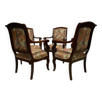Quatre fauteuils en acajou d’époque XIXeme