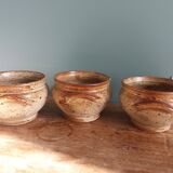 Soup bowls and cups in Puisaye stoneware by Jean-Pierre Prud'homme