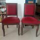2 chaises antiques style Restauration en noyer et velours bordeaux
