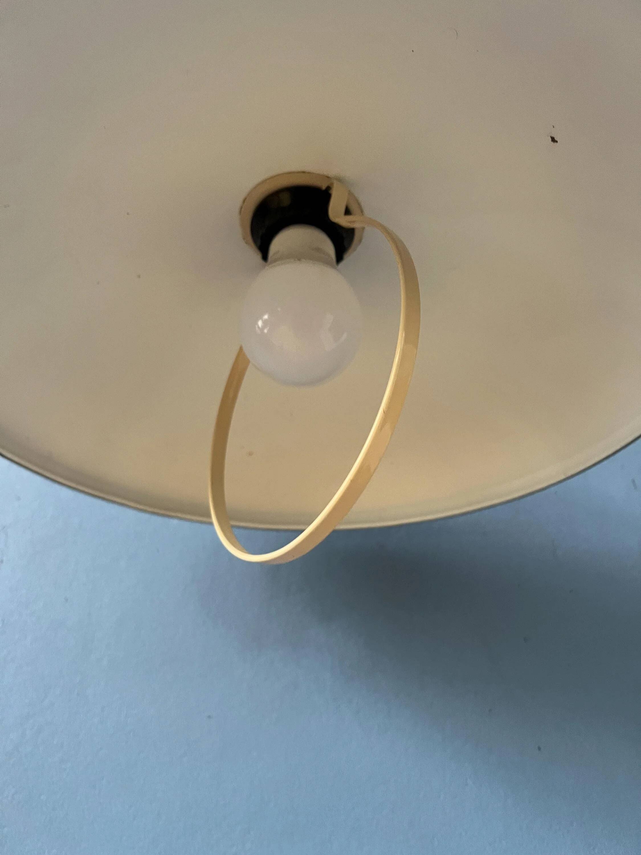 Black oval metal pendant Mid-Century