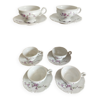 Set of 6 cups and coffee saucers