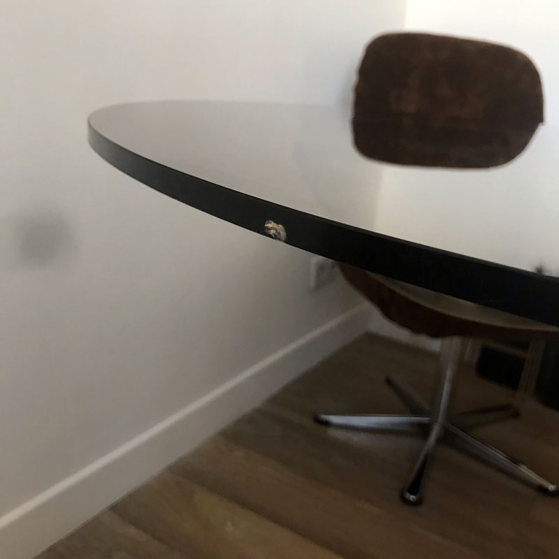 Table chrome et verre 70s