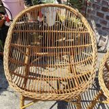 Pair of wicker armchairs