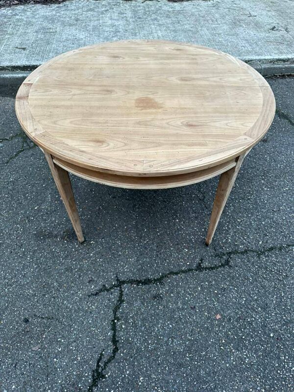 Table à manger ronde extensible Louis XVI du 19ème rénovée 215cm