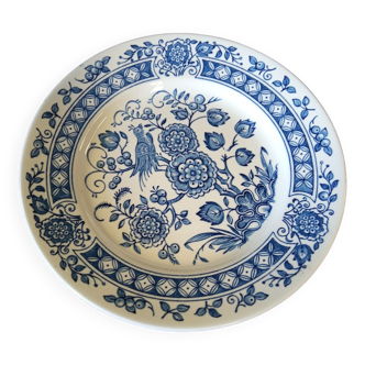 Set of 6 plates blue floral pattern