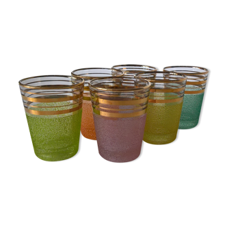 Six granite glass glasses