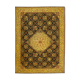 Handwoven persian overdyed 291 cm x 404 cm yellow wool rug