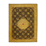 Handwoven persian overdyed 291 cm x 404 cm yellow wool rug