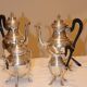 Silver-plated metal tea and coffee service in Empire style.