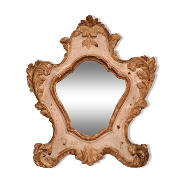 Miroir vénitien XVIIIème en bois peint et doré