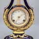 Pendule marie antoinette lyre bleue cobalt et or 24 carats