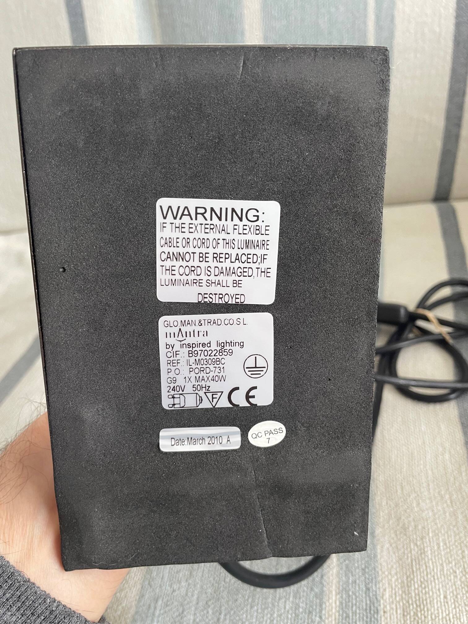 Spanish floral glass lamp published by Mantra