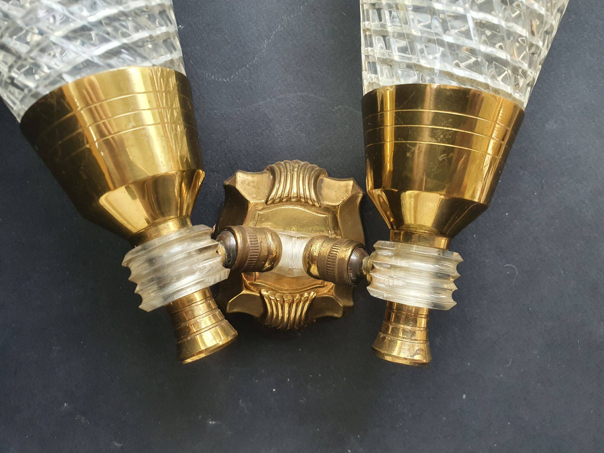 Pair of double light wall sconces from the 1960s.