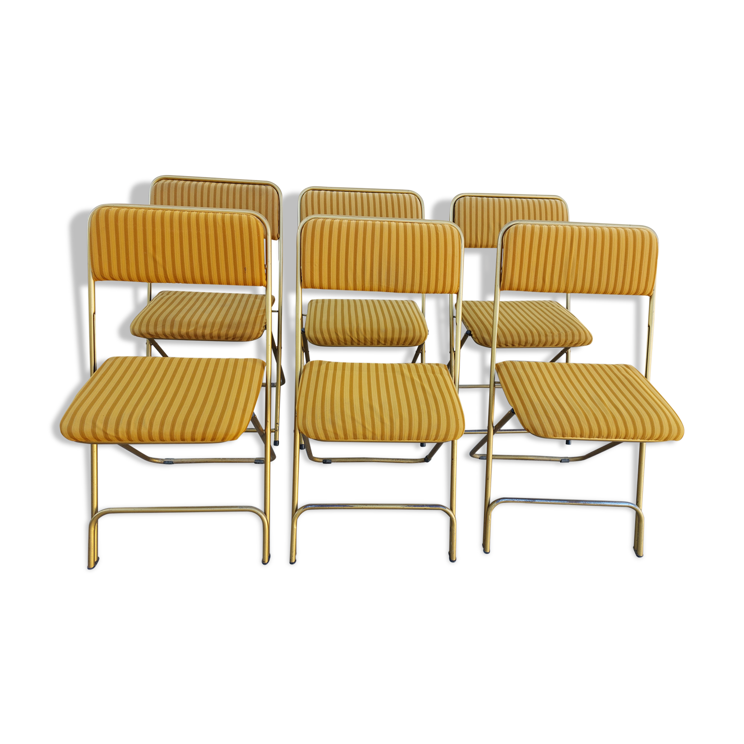 6 folding chairs Lafuma vintage 1970