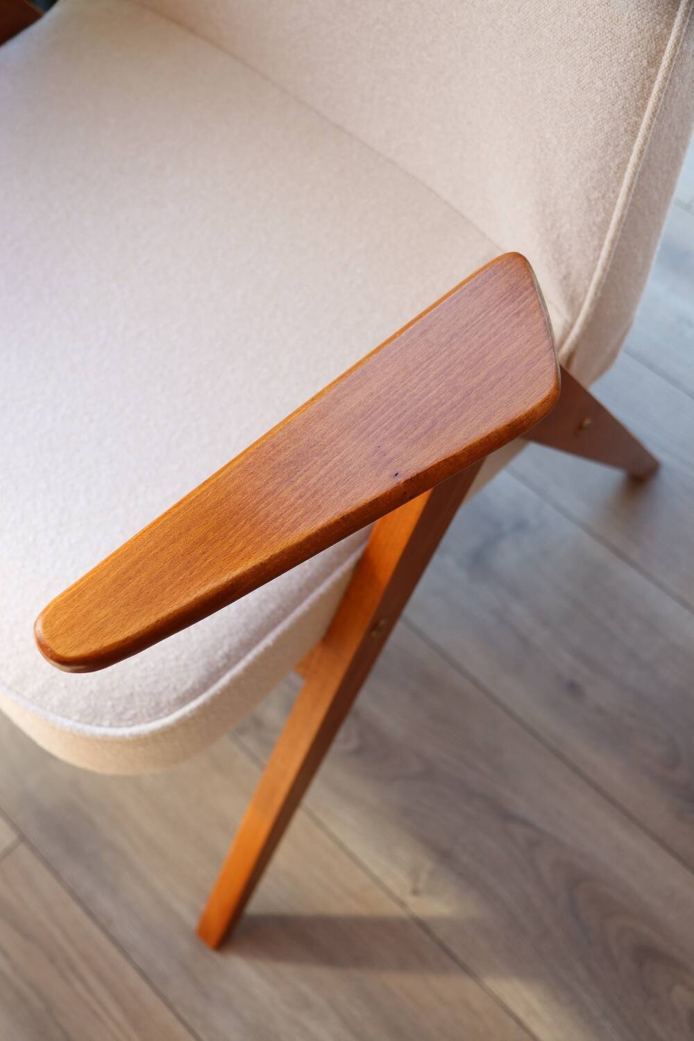 Ensemble de 2 fauteuils vintage en tissu bouclé, années 60
