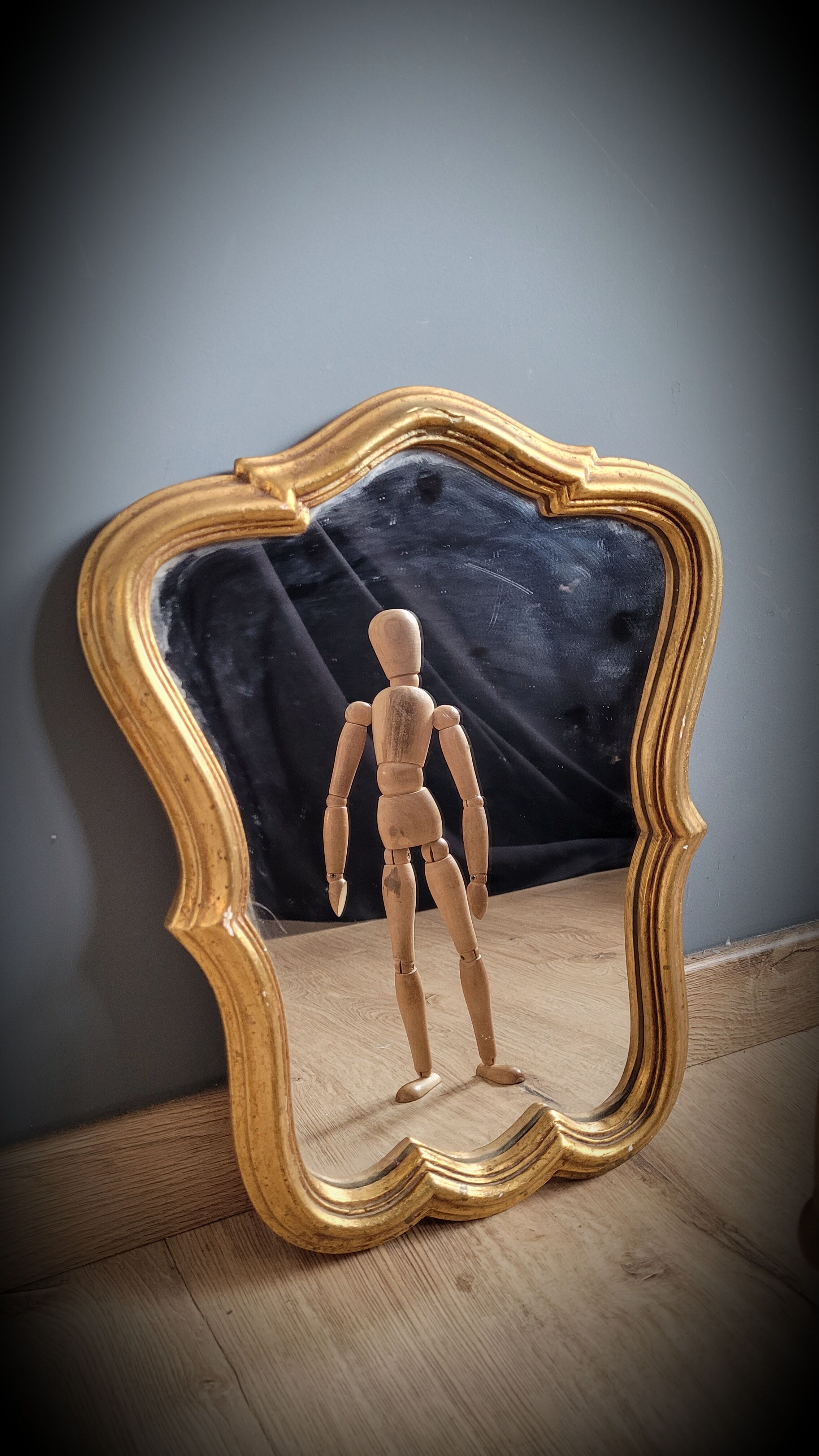 Miroir doré bois 37x29cm
