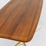 Oswald Haerdtl x Hagenauer Vienna coffee table in brass and walnut, Austria, 1950s