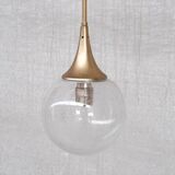 Suspension allemande en verre clair et en laiton