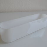 Modernist vase or centerpiece in white glass