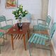 Garden chairs set of 5 in metal and painted stackable wood 1960 denmark