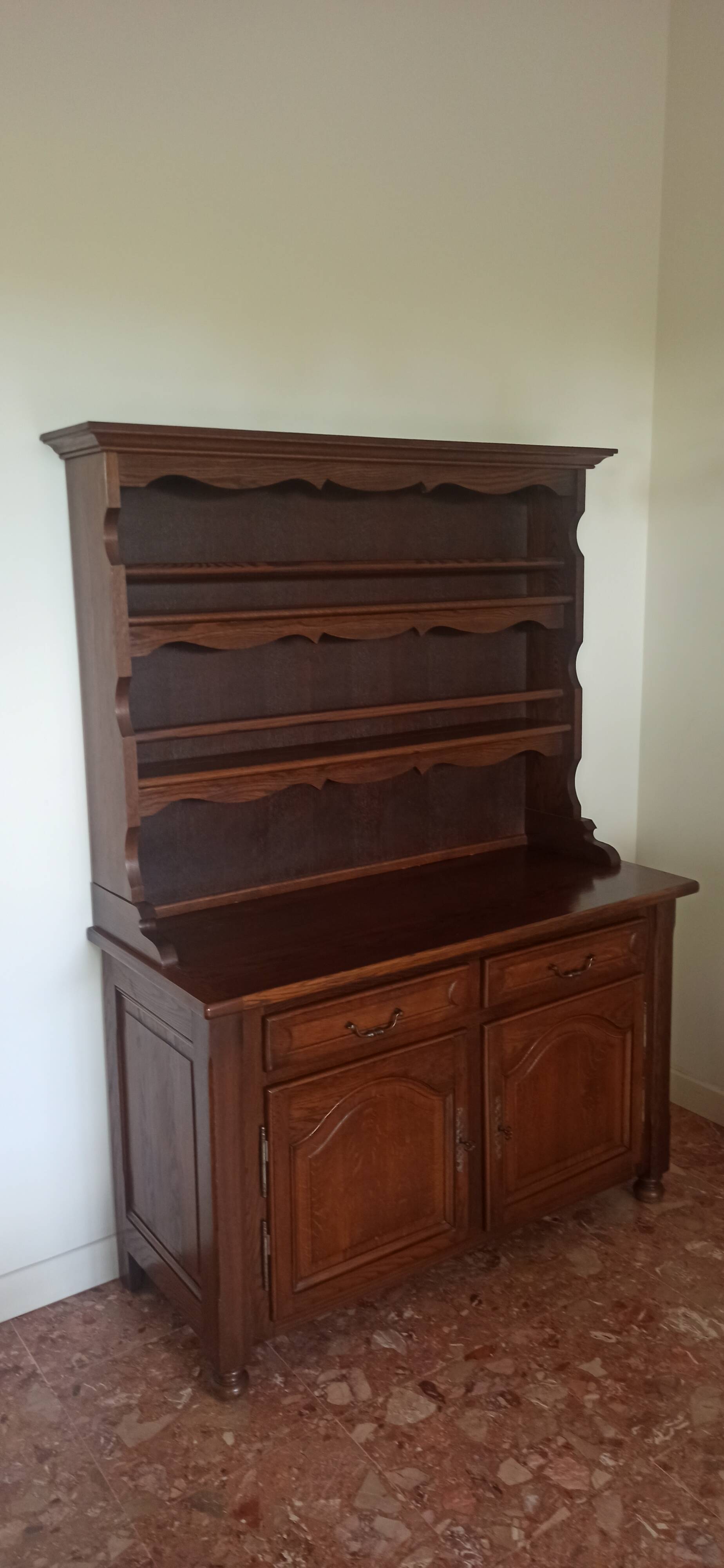 two-body oak solid wood sideboard