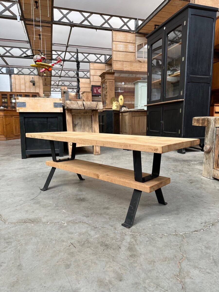 Table basse bois et fer forgé
