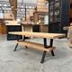 Table basse bois et fer forgé