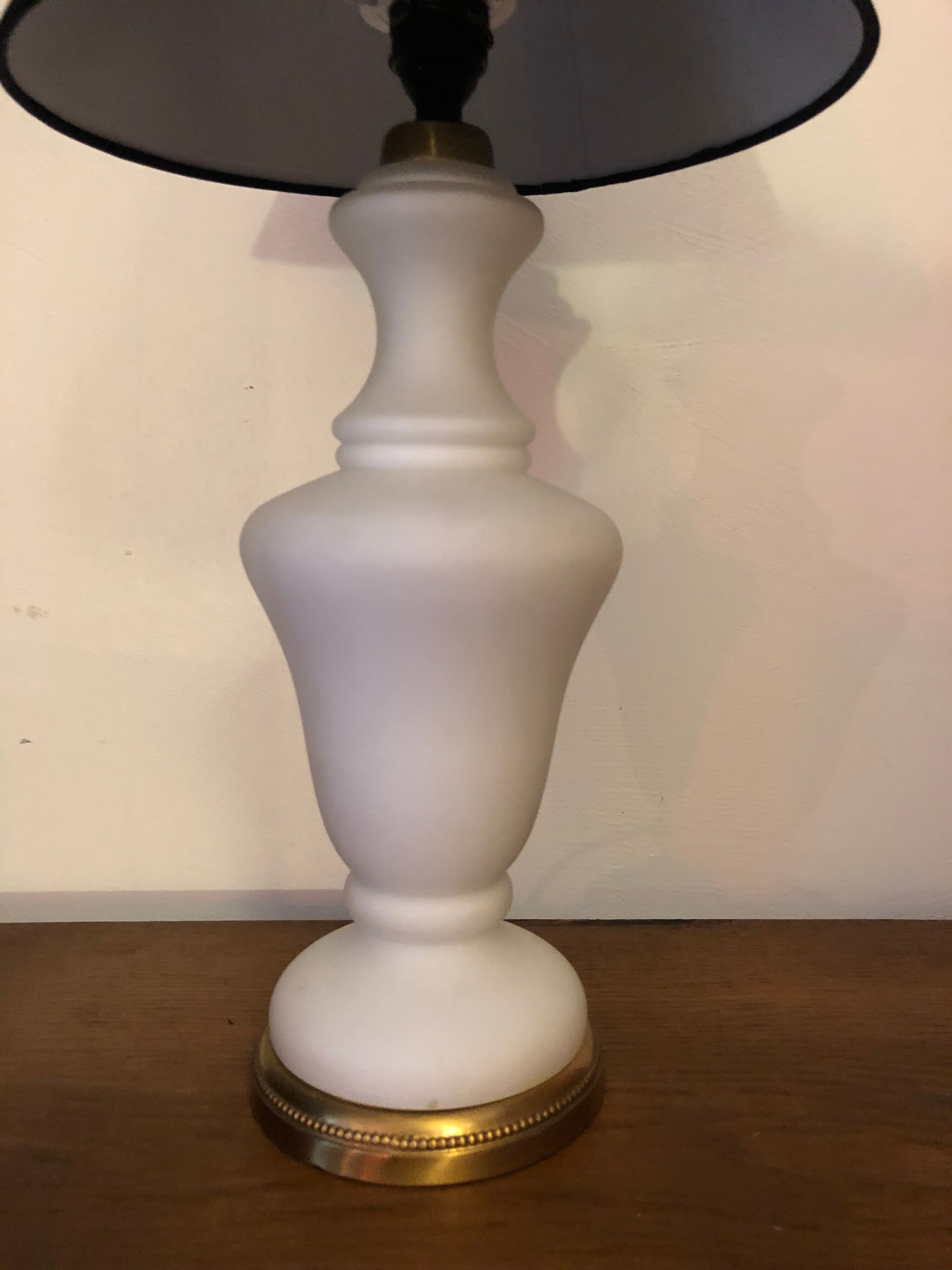 Ancient brass lamp and opaline