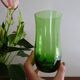 8 glasses water blown glass vintage green