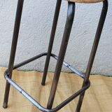 High wood and metal stool