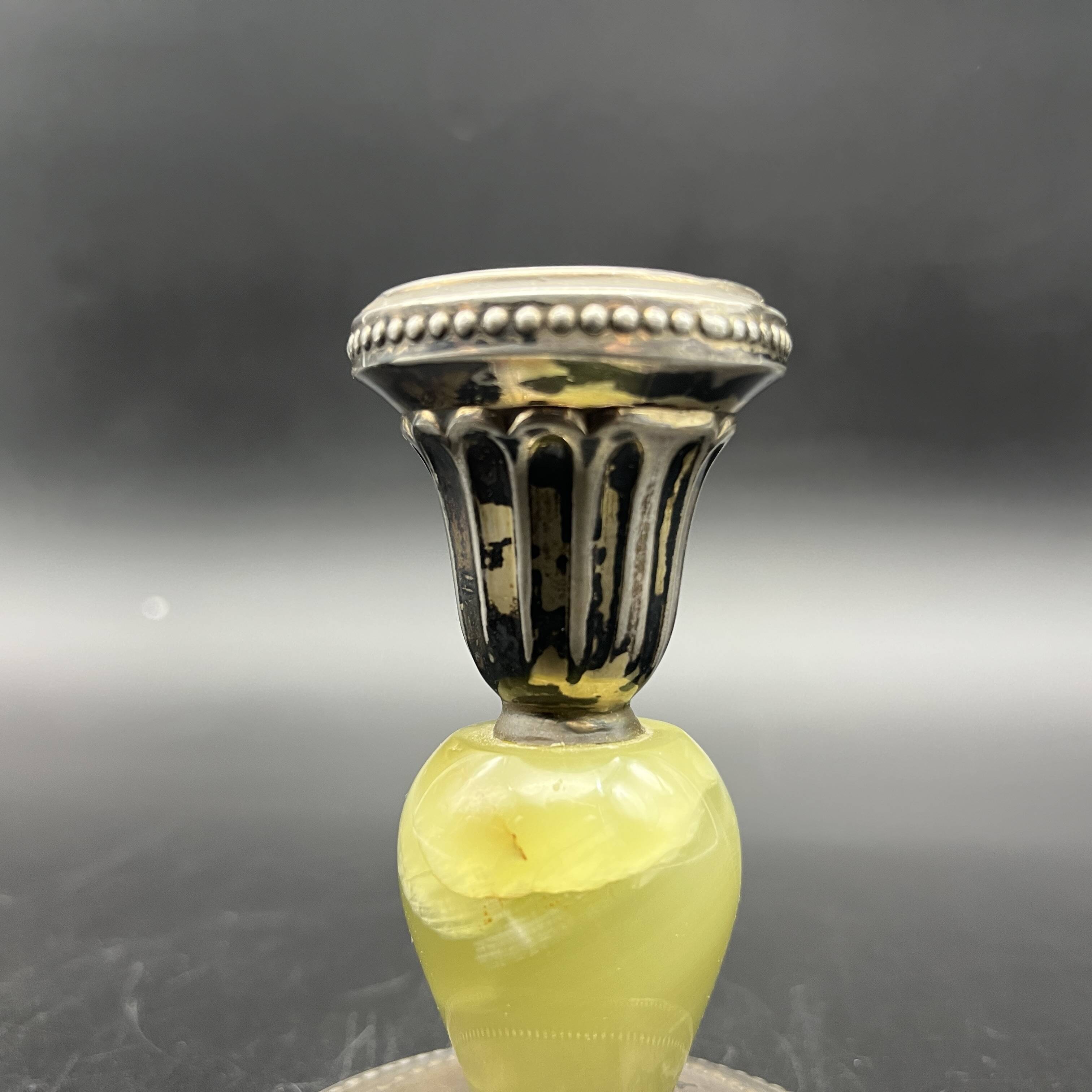 Candlestick in Sterling Silver 835 and onyx Kurz Gottlieb Germany 1920 1930
