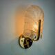 "Leaf" wall lamp by Lyfa, frosted Murano glass, Germany, 1970