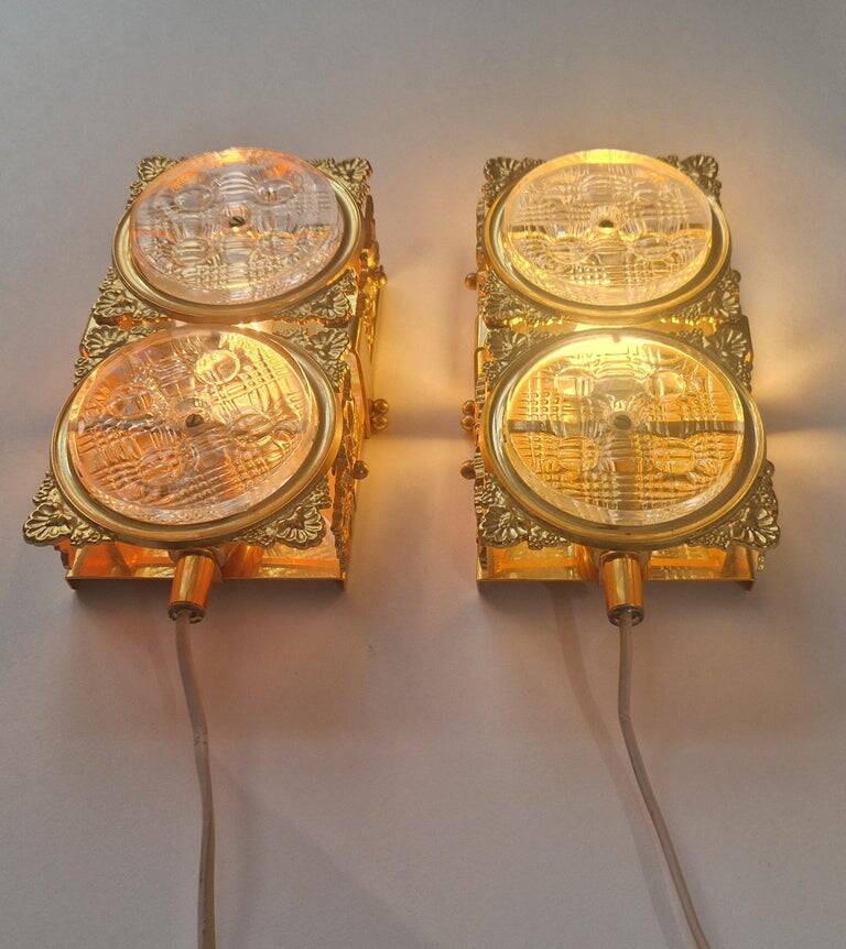 Pair of Midcentury Very Rare Wall Lamps M. P. R., Sweden, 1960s